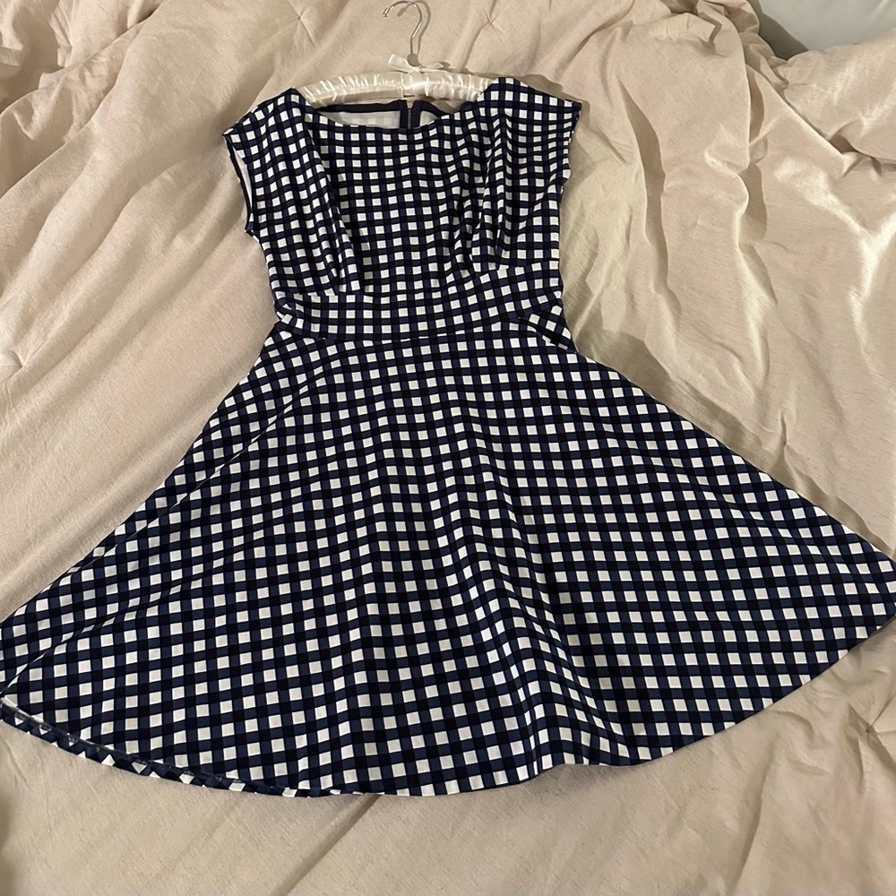 Kate Spade Navy and White Checkered Dress ** Reasonable offers allowed ****